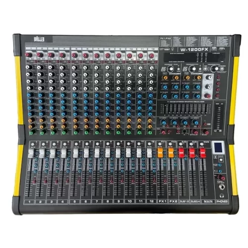 Wöller W-1200FX 12 Kanal Deck Mixer | Bluetooth | 4+2 aux | Çift Efekt