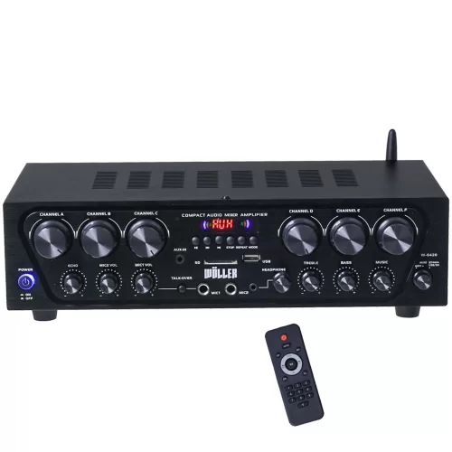 Wöller W-6420 Mixer-Ampli 6x100W/4-16 ohm EMC/USB/BT