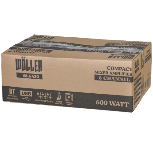 Wöller W-6420 Mixer-Ampli 6x100W/4-16 ohm EMC/USB/BT