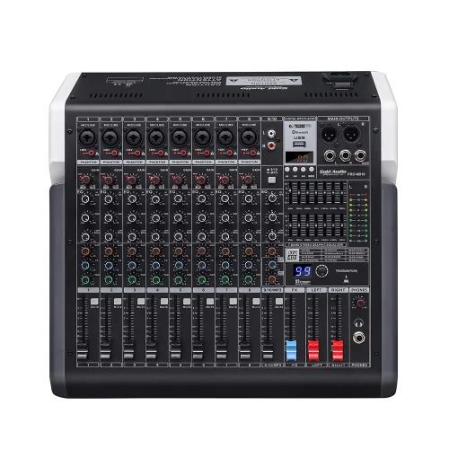 Gold Audio PRO-M810P 2x450W 10 Kanal Power-Mixer USB Bluetooth Kayıt