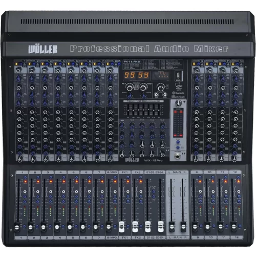 Wöller WX-12PRO 12 Kanal Deck Mixer | Bluetooth | USB | PC Bağlantı Kayıt | Çift Efekt