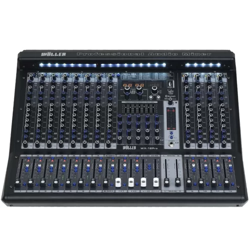 Wöller WX-12PRO 12 Kanal Deck Mixer | Bluetooth | USB | PC Bağlantı Kayıt | Çift Efekt