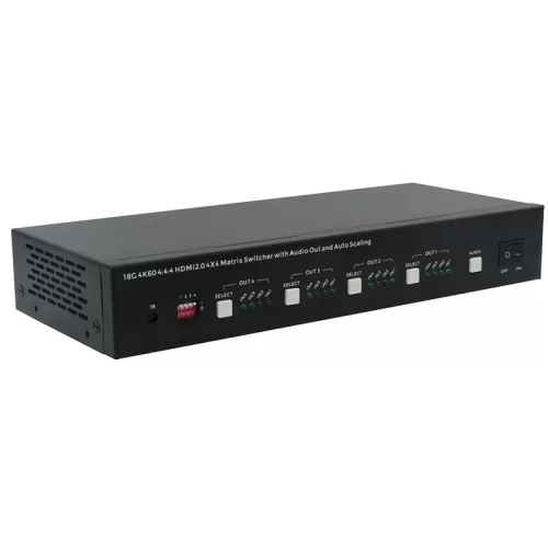 Wox CE-MX44-H2 Lite: 4x4 Matrix Switcher, 4K60 HDMI2.0, EDID management