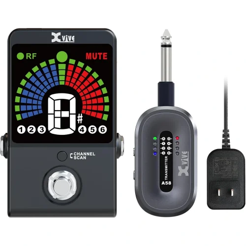 Xvive XV-P58 Akort Aletli Receiver Pedallı 5.8GHZ Kablosuz Gitar Bağlantı Sistemi - Siyah