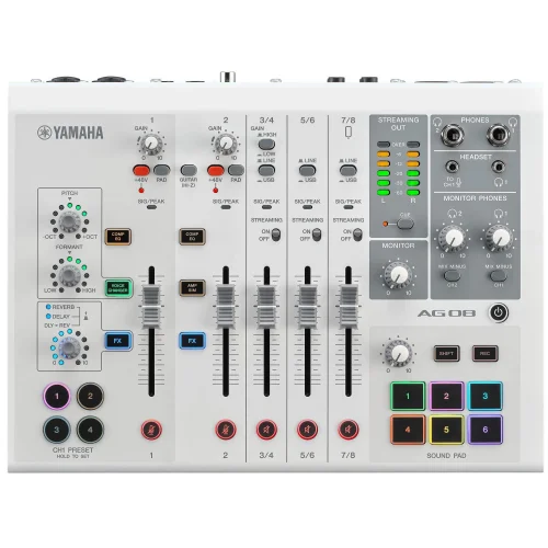 Yamaha AG08 8 Kanallı Yayın Mikseri (white)