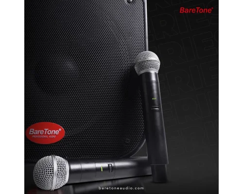 Baretone MAX15 15 Taşınabilir Ses Sistemi | 260W Çift El Kablosuz Mikrofonlu | USB, Bluetooth