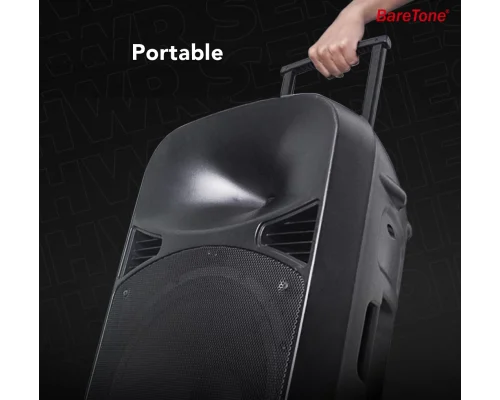 Baretone MAX15 15 Taşınabilir Ses Sistemi | 260W Çift El Kablosuz Mikrofonlu | USB, Bluetooth