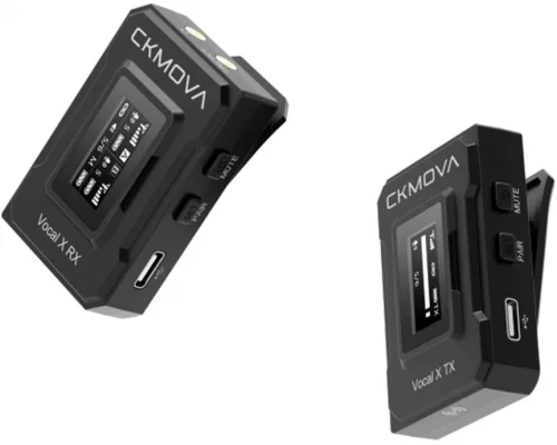 CKMOVA Vocal X V1 Ultra kompakt 2,4 GHz Tek Yaka Kablosuz Mikrofon Seti