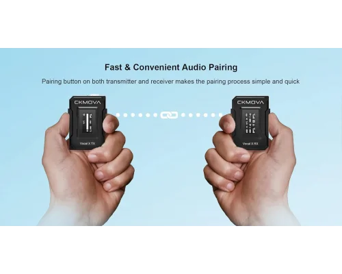 CKMOVA Vocal X V1 Ultra kompakt 2,4 GHz Tek Yaka Kablosuz Mikrofon Seti