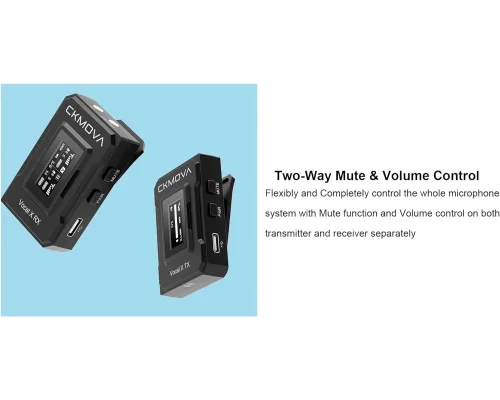 CKMOVA Vocal X V1 Ultra kompakt 2,4 GHz Tek Yaka Kablosuz Mikrofon Seti