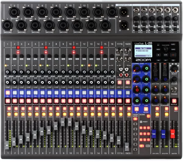 Zoom LiveTrak L-20 20-Kanal Dijital Mikser
