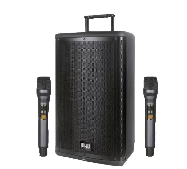 Wöller W-1230 Taşınabilir Aktif Hoparlör 12 400W | Çift El Kablosuz Mikrofonlu | USB, Bluetooth