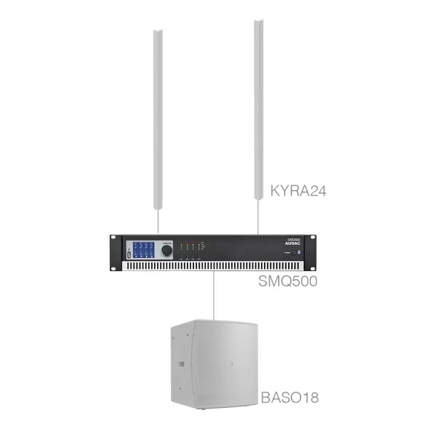 Audac CONGRESS8.3 Sound System 2 x KYRA24 + BASO18 + SMQ500 (250m2)