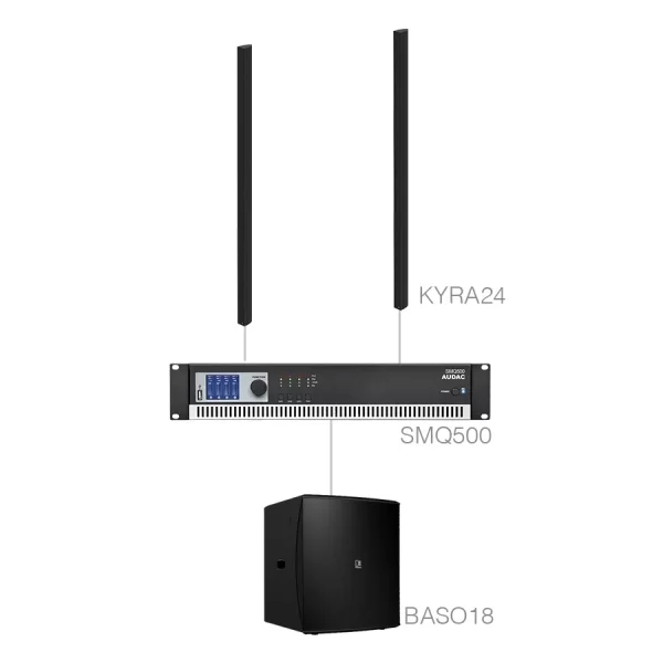 Audac CONGRESS8.3 Sound System 2 x KYRA24 + BASO18 + SMQ500 (250m2)