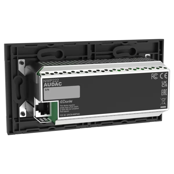 Audac NWP222 Network in- & output panel - 2 x XLR in- & out + BT (4 x 2 CH) 