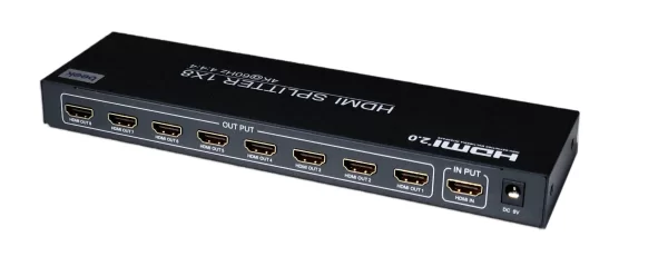 Beek 4K 8li HDMI Video Çoklayıcı, 1:8 Splitter 3840x2160 HDCP 2.3 metal şasi, siyah renk