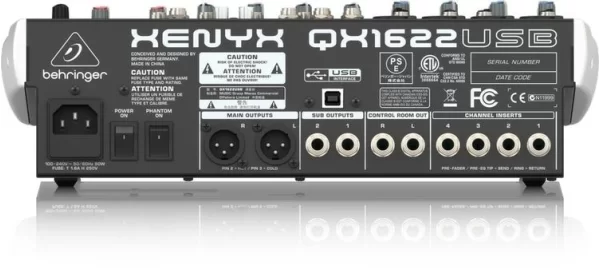 Behringer QX1622USB, 16 Giriş 2/2 Bus Analog Mikser