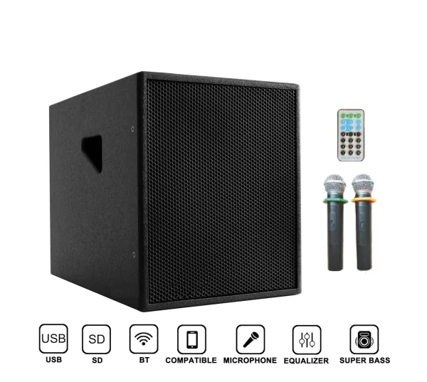 Bergmann SUB-16 15 Aktif Sub Compact Mixer + Player + Mikrofon 1000W, USB, Bluetooth