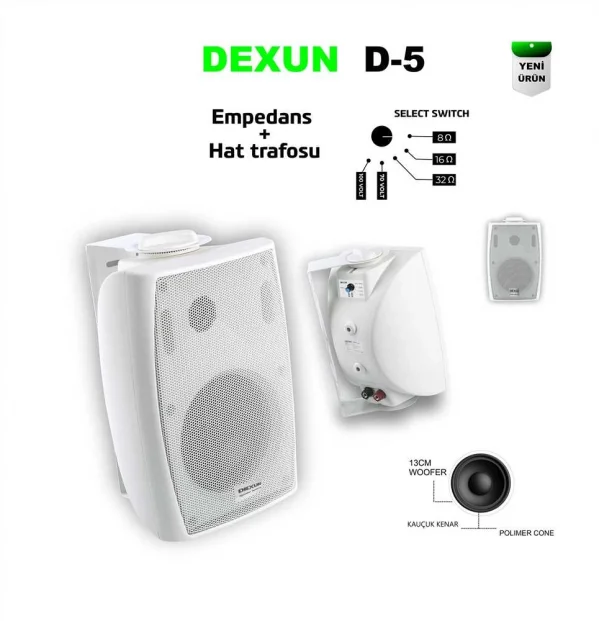 DEXUN D-5T 5 Duvar Hoparlörü 200W/16-ohm 32W/100V