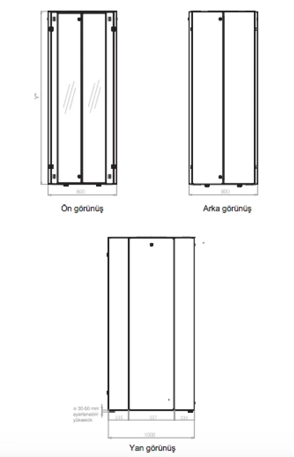 Lande 42U 800x1000 mm Dikili Tip Kabinet (LN-HL42U8010-BL-B)