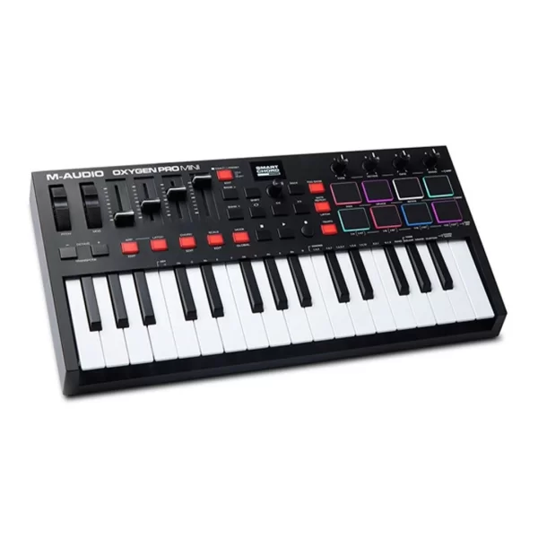 M-Audio Oxygen Pro Mini 32 tuş, Yarı-ağır mini-tuşe profesyonel USB/MIDI controller - Yeni nesil