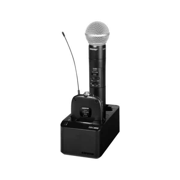 Shure SBC203 Çift Yuvalı Şarj İstasyonu for SLX-D Transmitter için