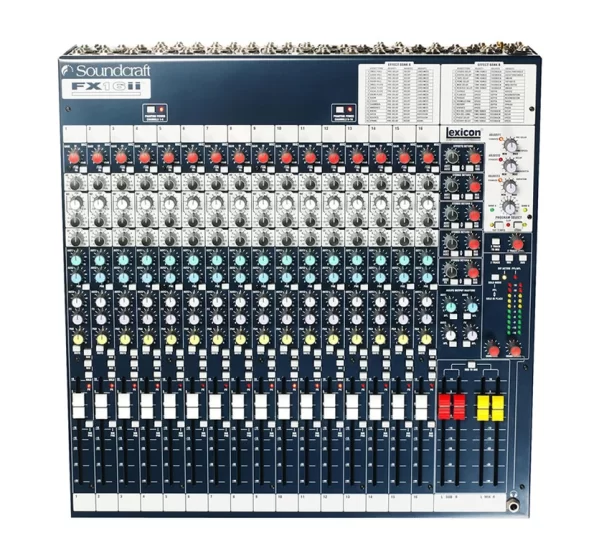 Soundcraft FX16II 16 Kanal Canlı Müzik ve Stüdyo Kayıt Mikseri 3 Aux lexicon Efekt