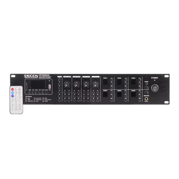 DECON DP-MA6240 6x6 Matrix Mixer-Ampli 6x120W/100V USB/FM/BT
