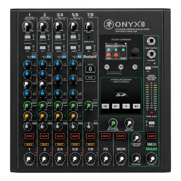Mackie Onyx8 8-Kanal Analog Mikser (Multi-Track USB)