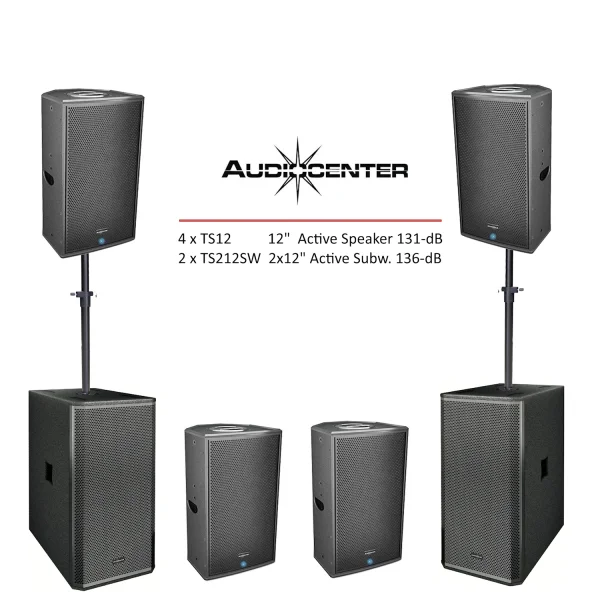 Audiocenter SET 4+2 Aktif Hoparlör Sistemi, 4xTS12 Top + 2x TS212SW Sub (TSPACK)
