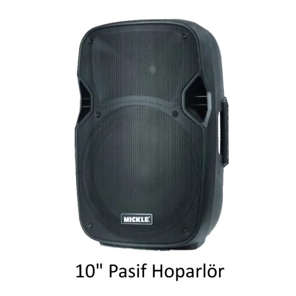 Mickle MP1012 2x10 Mobil Hoparlör Sistemi, Aktif + Pasif Çift Hoparlör, Çift Mikrofon, 600/1200W 99 prg Dijital Efekt
