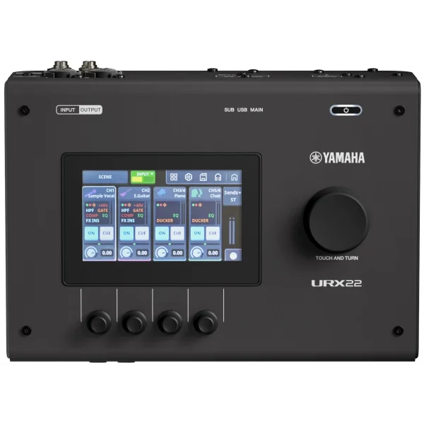 Yamaha URX22 USB Audio Interface with Touchscreen Ses kartı, 4-in/2-out USB-C