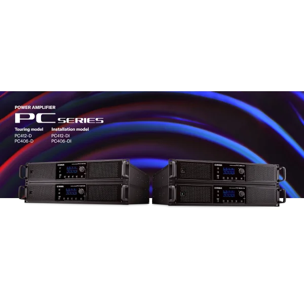 Yamaha PC412-DI DANTE Power Amplifier 4x1200W at 8-ohm, 4x1200W at 100V/70V, 16ch Dante input/output