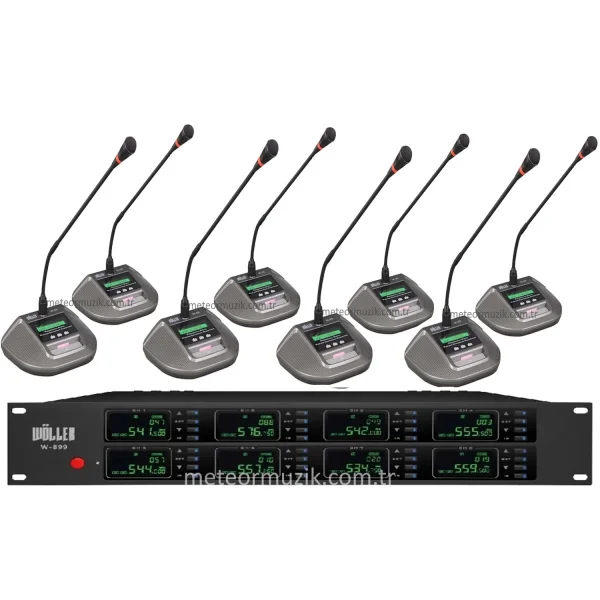 Wöller W-8003 8 Kürsü / Konferans Mikrofonlu Kablosuz Set
