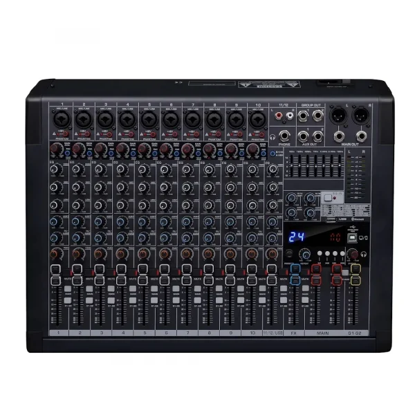 K.Meister M-12 PRO 12 Mono Mic/Line 99 DSP Efekt Mp3 çalar, USB kayıt, Bluetooth Mikser