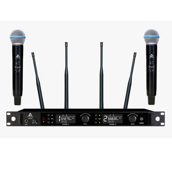 K.Meister UW-502EE UHF Uzun Menzilli Telsiz Mikrofon- Çift El