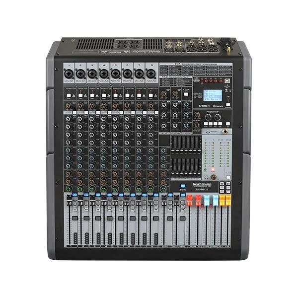 Gold Audio PRO-M 612P 12 Kanal Power & Mixer 2x1000W, Çift Efekt, Bluetooh, USB, Kayıt