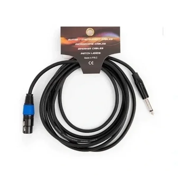 Meteor 48803 10-metre Mikrofon Sinyal Kablosu XLR Dişi to 6.3 mm mono