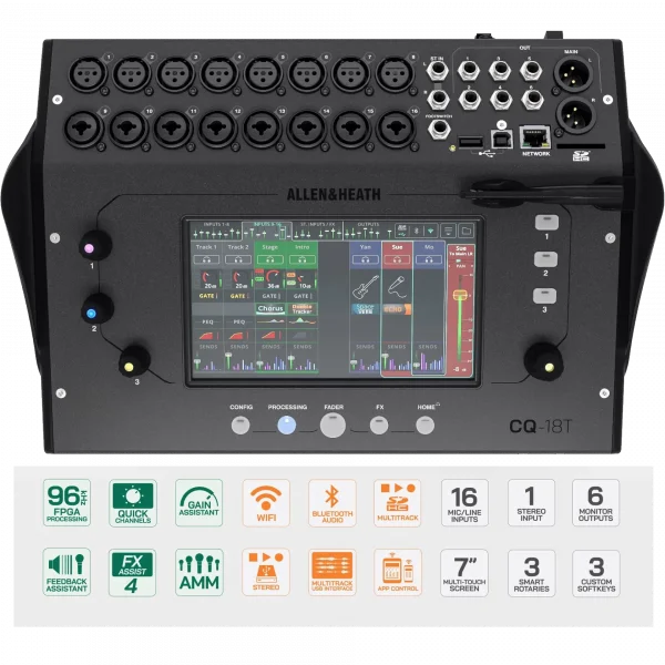 Allen & Heath CQ18T Dijital Mikser 18in 8out with Wi-Fi