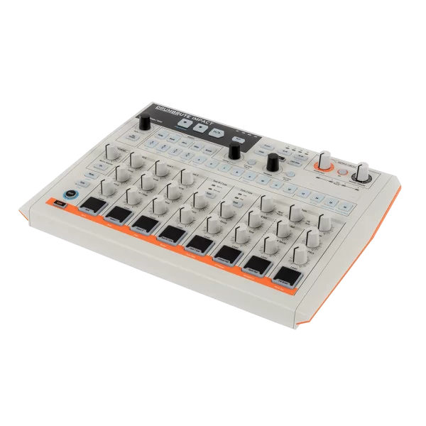 Arturia Drumbrute Impact 1984 10 sesli analog bir davul makinesi, yeni ve sade kırık beyaz estetiğiyle yeniden tasarlandı