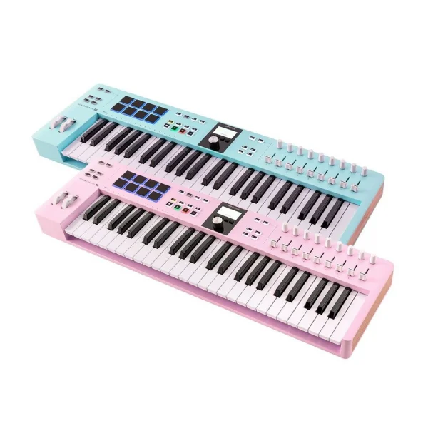 Arturia KeyLab Essential 49 mk3 (Sınırlı Sayıda Özel Üretim) 3.Nesil Akıllı MIDI Kontrolcü (49 Tuş) - Aqua / Rose Quartz