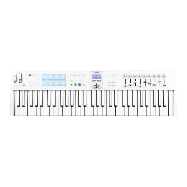 Arturia KeyLab Essential 61 mk3 - Alpine White 3.Nesil Akıllı MIDI Kontrolcü (61 Tuş) - Sınırlı Üretim Full Beyaz Tasarım