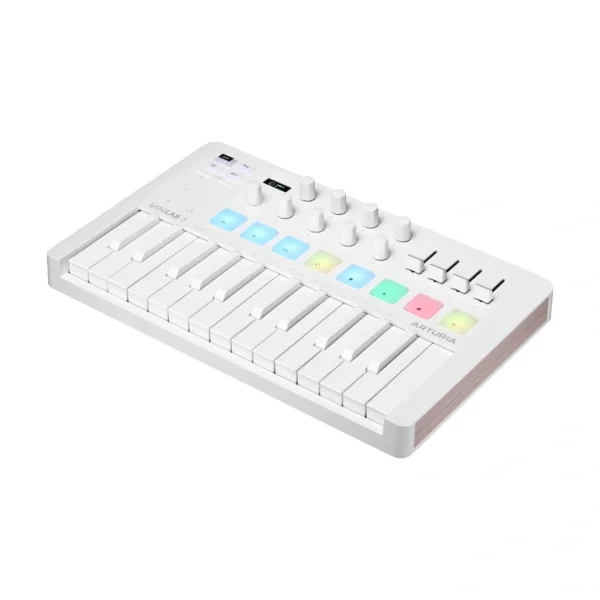 Arturia MiniLab 3 Alpine White Sınırlı Sayıda Özel Üretim, Yeni nesil 25-tuş, zengin içerikli MIDI kontrolcü