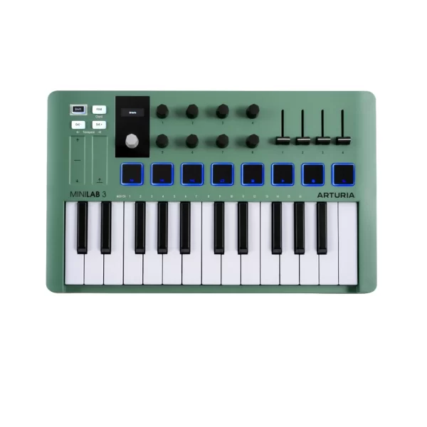 Arturia MiniLab 3 Mint Edition Sınırlı Sayıda Özel Üretim, Yeni nesil 25-tuş, zengin içerikli MIDI kontrolcü