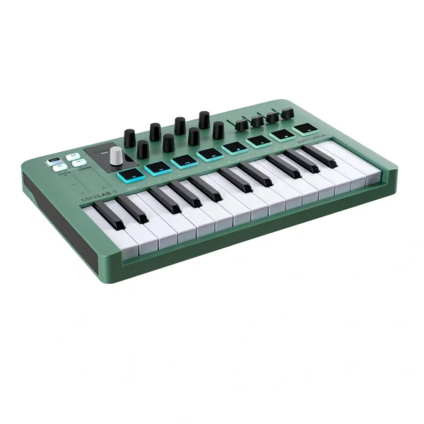 Arturia MiniLab 3 Mint Edition Sınırlı Sayıda Özel Üretim, Yeni nesil 25-tuş, zengin içerikli MIDI kontrolcü