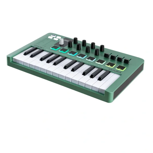 Arturia MiniLab 3 Mint Edition Sınırlı Sayıda Özel Üretim, Yeni nesil 25-tuş, zengin içerikli MIDI kontrolcü