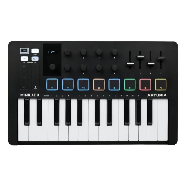 Arturia MiniLab 3 Yeni nesil 25-tuş, zengin içerikli MIDI konrolcü