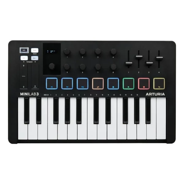 Arturia MiniLab 3 Yeni nesil 25-tuş, zengin içerikli MIDI konrolcü