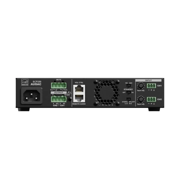 Audac SCP250 Compact Power Amplifier 2x500W/4-ohm 1000W/100V