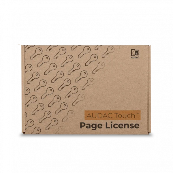 Audac SL-PAGE1 Send paging messages with Audac Touch™ License Audac Touch™ Page - Version1,0